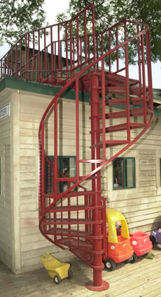 Circular metal stairway
